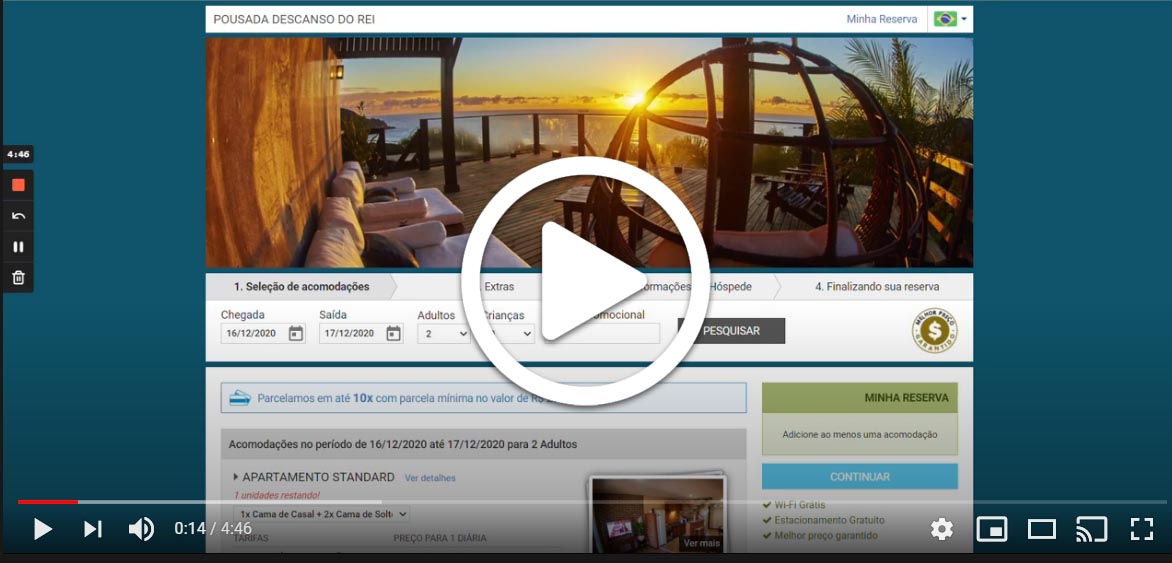 Tutorial em vídeo: como fazer sua reserva na Pousada Descanso do Rei, na Praia do Rosa